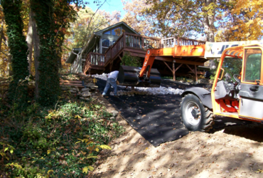 Erosion control gravel drainage solution